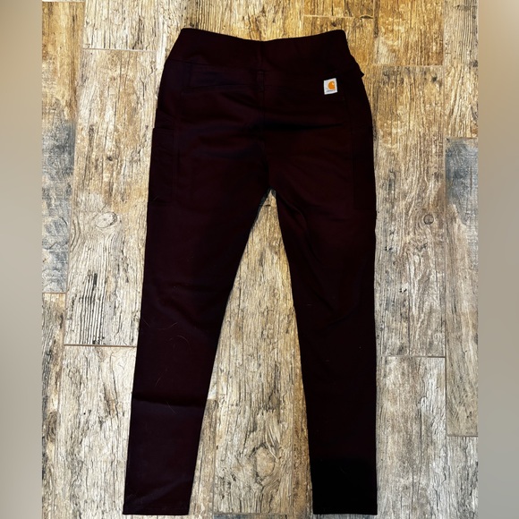Women's fitted Carhartt work leggings, dark maroon size small - Picture 2 of 5
